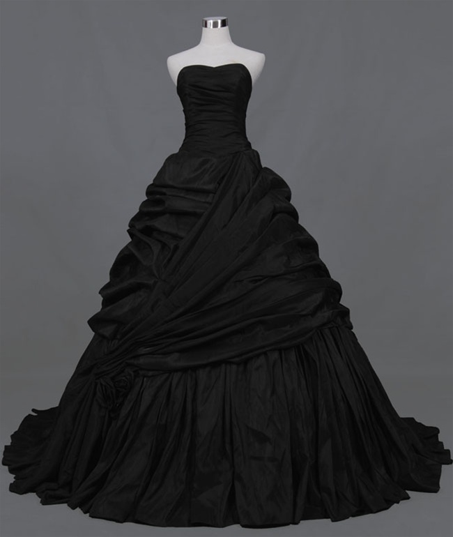 beautiful cheap black wedding dress 2011 WD-111023008